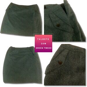 Plus Size Trendy Talbots Lined Wool Blend Tweed Skirt